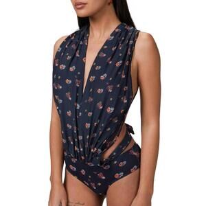 NEW AMIR SLAMA scarf one piece in floral bouquet